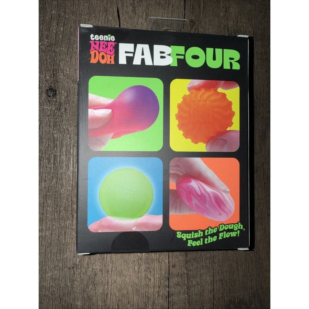 Needoh Teenie Fab Four 4-Pack Nee Doh Set of 4 - Color Change Ripples Glow Swirl - Picture 2 of 2